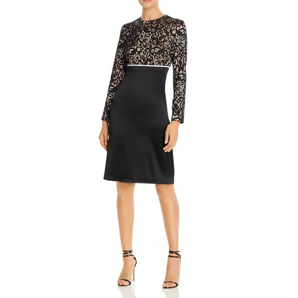 Tory Burch Lace Color-Blocked Dress - Black